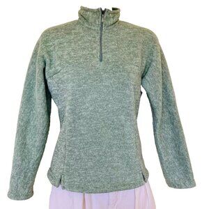 Patagonia Women's Synchilla 1/4 Zip Fleece Fitted Pullover Sweater Green Heather